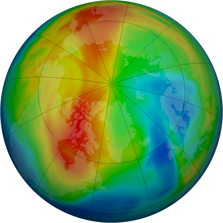 Arctic ozone map for 07 January 2006